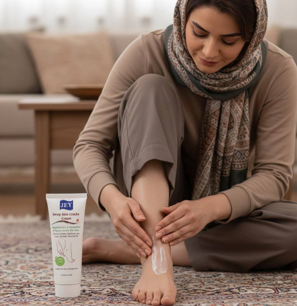 بهبود خشکی و تیرگی قوزک پا به کمک کرم ترک عمیق جی